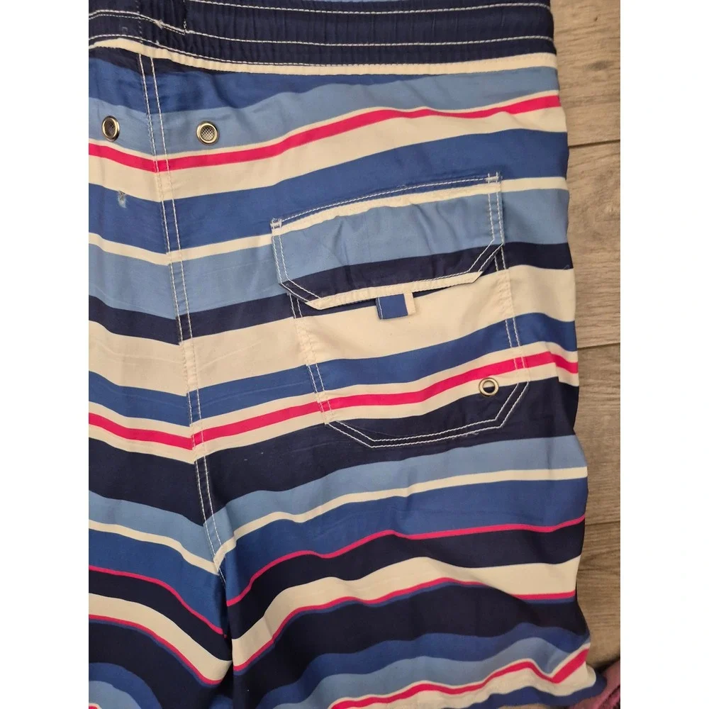 Allen Edmonds Mens Blue Striped Swim Trunks Handcrafted in Spain Size M